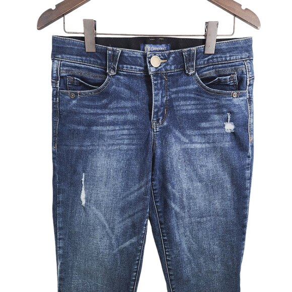 Democracy Jeans Indigo Destruction "Ab"solution Ankle‎ Skimmer Women's Size 10 - Picture 3 of 9